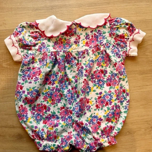 Vintage Oshkosh B’gosh bubble romper 6/9 months floral - Picture 2 of 6